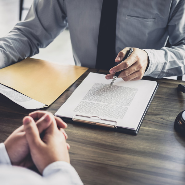 lawyer reviewing paperwork